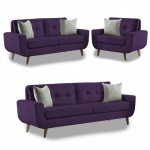 Juego de sala Saifer 3-2-1 / color morado