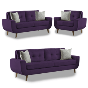 Juego de sala Saifer 3-2-1 / color morado