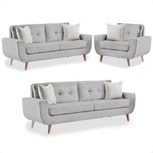Juego de sala Saifer 3-2-1 / color gris plata