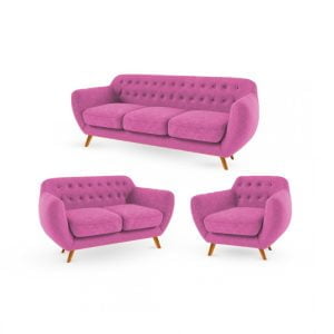 Juego de sala Valentino 3-2-1 / color fucsia