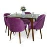 Juego De Comedor 04 Sillas Vintage Agnes – Morado