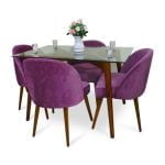 Juego De Comedor 04 Sillas Vintage Agnes – Morado