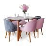 Juego De Comedor 06 Sillas Vintage Amaia – Rosado
