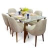 Juego De Comedor 06 Sillas Vintage Jana – Beige
