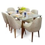 Juego De Comedor 06 Sillas Vintage Jana – Beige