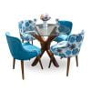 Juego De Comedor 04 Sillas Vintage Noa – Turquesa