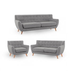 Juego de sala Zack 3-2-1 / color gris plata