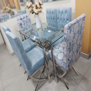Juego De Comedor 6 Sillas Acero – Gris