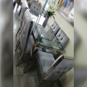 Juego De Comedor 6 Sillas Acero – Gris