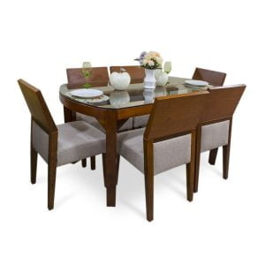 Juego De Comedor 06 Sillas Danna – Beige