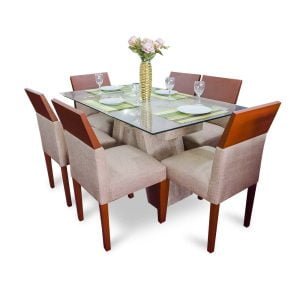 Juego De Comedor 06 Sillas Salomé – Beige