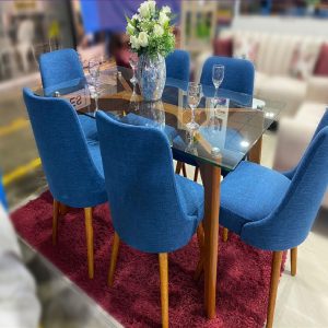 Juego De Comedor 6 Sillas Vintage – Azul