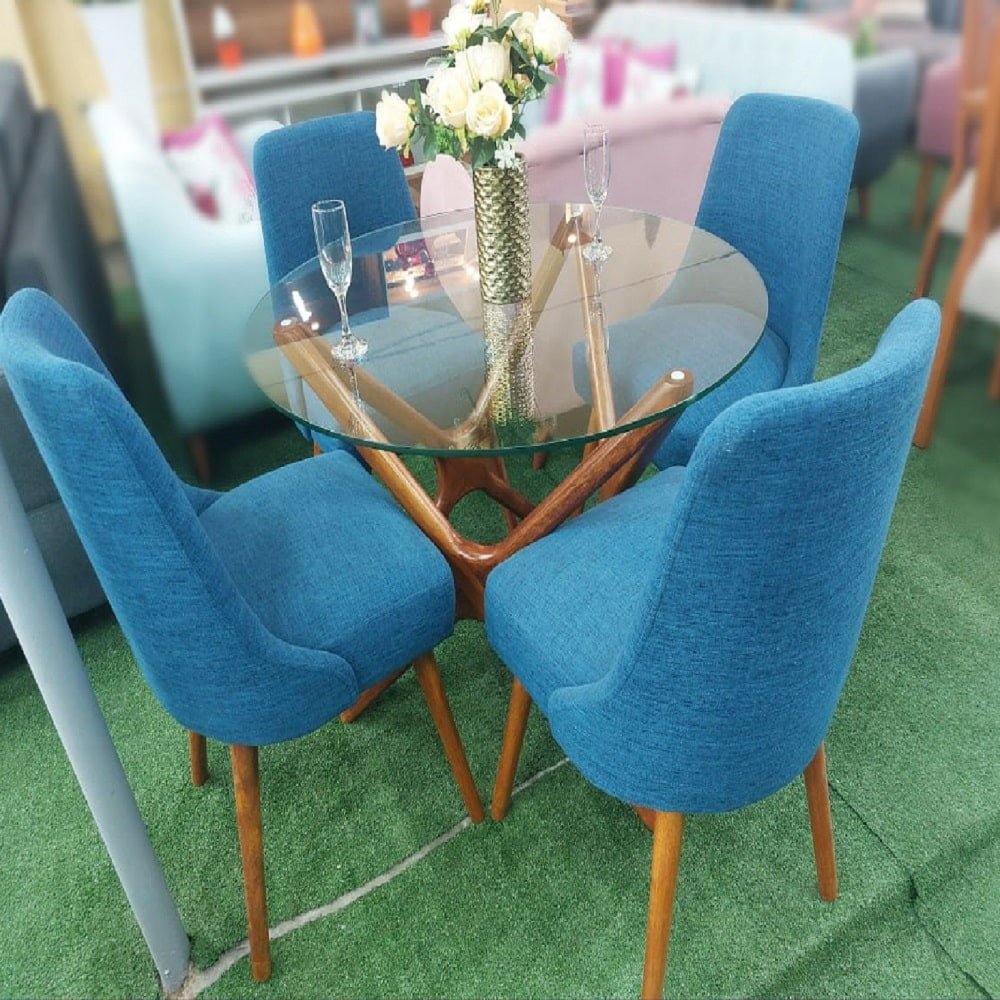 Juego De Comedor 4 Sillas Vintage – Azul
