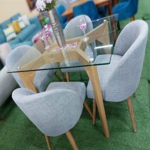 Juego De Comedor 4 Sillas Vintage – Gris
