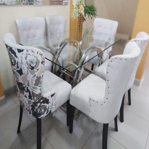 Juego De Comedor 6 Sillas Acero – Gris