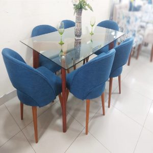 Juego De Comedor 6 Sillas Vintage – Azul