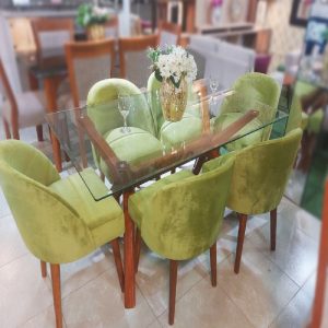 Juego De Comedor 6 Sillas Vintage – Verde