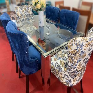 Juego De Comedor Acero 6 Sillas – Azul