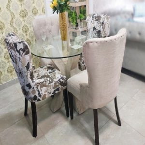 Juego De Comedor Mármol 4 Sillas – Beige
