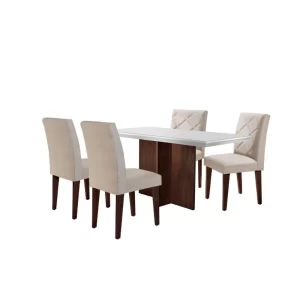 Juego de Comedor con 4 Sillas Calixto