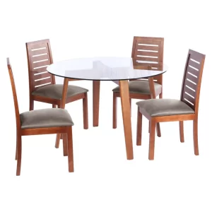 Juego de Comedor con 4 Sillas Catania