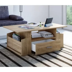 Mesa de Centro Moderna Barahona Roble 1 Cajón